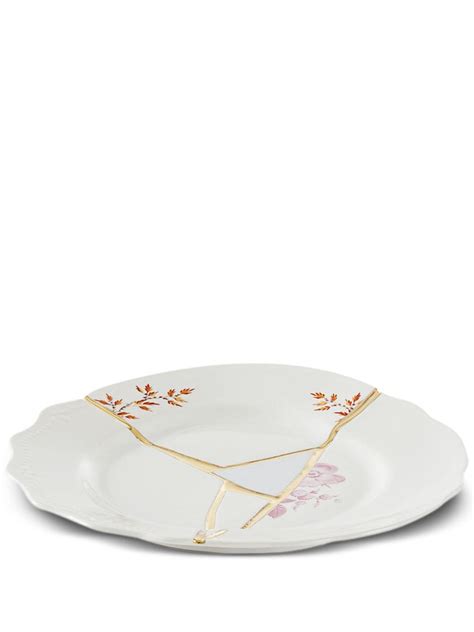 Seletti Plato De Postre Kintsugi Blanco FARFETCH CO