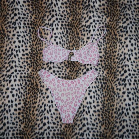 Bamba Swim Leopard Print Bikini Gold Plated Depop