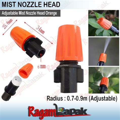 Pcs Pengkabutan Fogger Head Mist Nozzle For Misting Orange