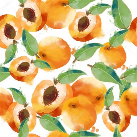 Seamless Pattern Of Apricot Stock Vector TatianaDavidova 63677625