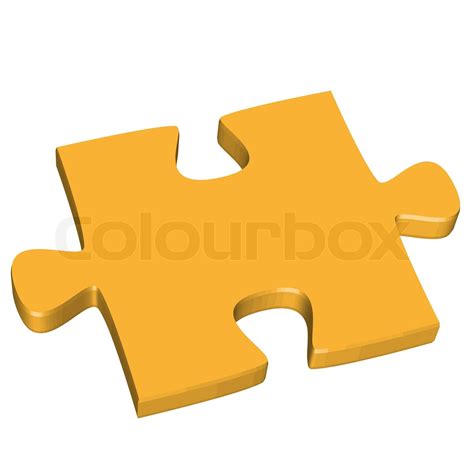 3D Puzzle Stück gelb Stock Vektor Colourbox