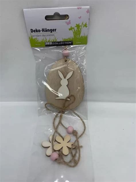 DEKO AUFHÄNGER HASE Blumen aufzuhängen Pink Weiß JES Collection Neu EUR