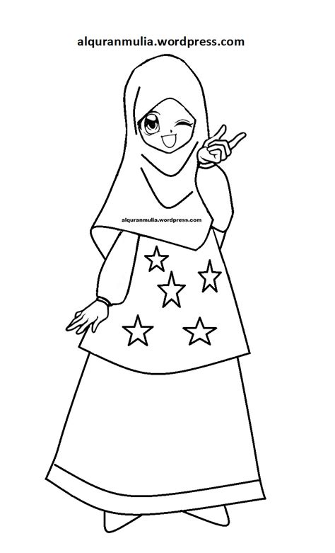 Mewarnai Gambar Kartun Anak Muslimah 48 Alquranmulia Images And