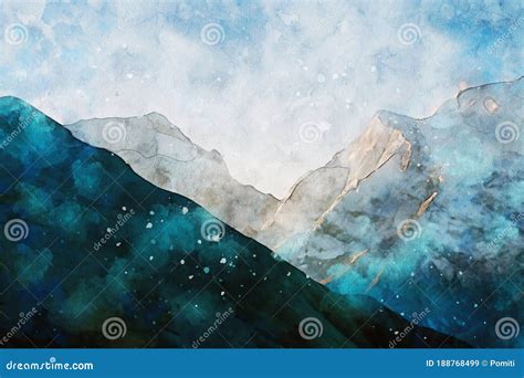 Abstract Painting Of Mountains Nature Landscape Image Digital