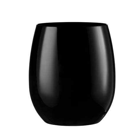 12 Oz Stemless Goblets Black Plastic Wine Glasses 6 Pack Posh Setting