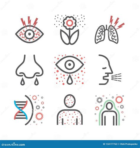 Allergy Infographic Symptoms Information Treatment Allergic Reaction Disease Elements Flat ...