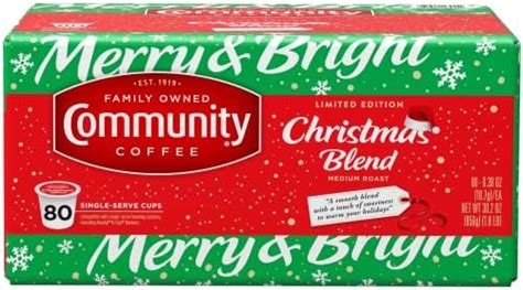 Community Coffee Christmas Blend Medium Roast 80 Count Coffee Pods