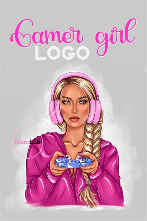 Gamer Girl Logo Design Gamer Logo Cartoon Logo Streamer Logo - Inspire ...