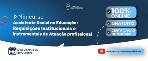 Minicurso gratuito Assistente Social na Educação requisições