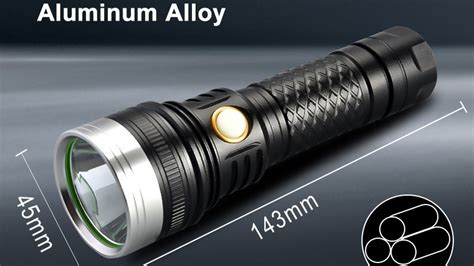 6000 Lumens Tactical Flashlight 21700 Battery Sst40 Led Torch Usb C Rechargeable Waterproof