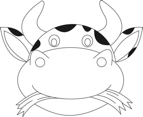 Printable Cow Mask Template | Animal mask templates, Animal masks, Cow mask