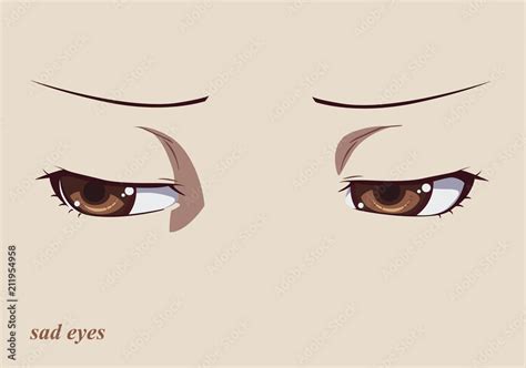 sad anime eyes Stock Vector | Adobe Stock