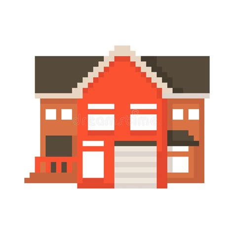 Casa Del Arte Del Pixel Para El Fondo Ilustraci N Del Vector