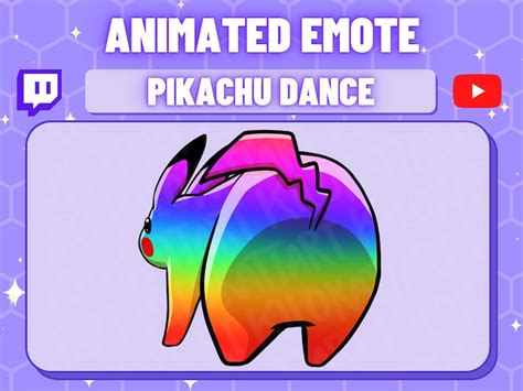 Animated Pikachu Rave Dance Emote Kawaii Twitch Discord Stream Gaming