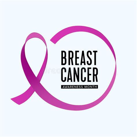 Vector Breast Cancer Awareness Month Icon Pink Ribbon Stock Vector