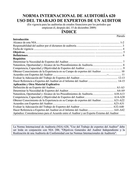 Nia 620 Uso Del Trabajo De Expertos De Un Auditor En Castellano PDF