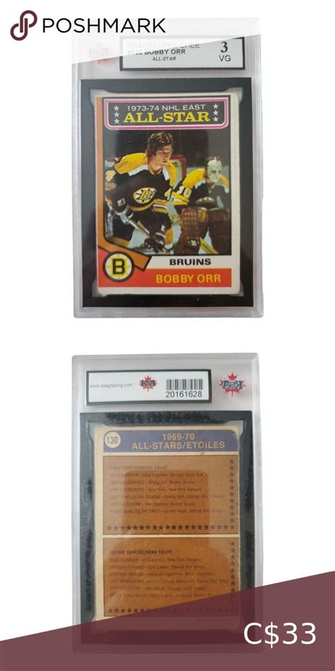 1974 75 O PeeChee 130 Bobby Orr All Star Hockey Card Bobby Orr Stars