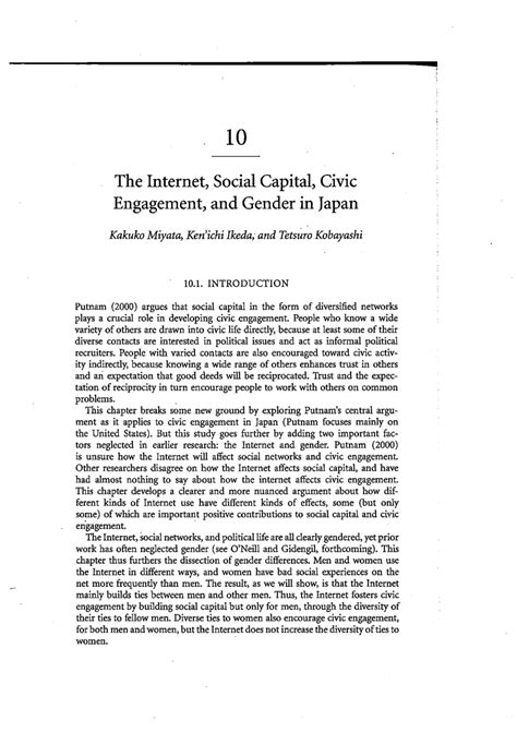 Pdf The Internet Social Capital Civic Engagement And Gender In Japan