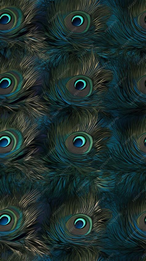 Premium AI Image | A peacock feather wallpaper with a blue and green ...