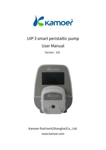 Kamoer KPHM100 Peristaltic Pump Data Sheet Kamoer Fluid Tech