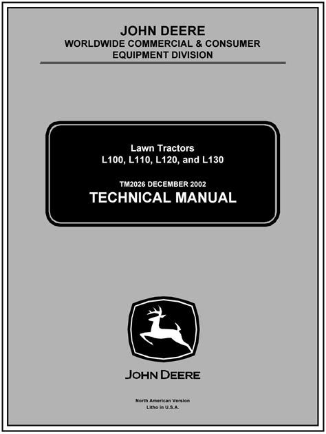 JOHN DEERE L110 LAWN GARDEN TRACTOR Service Repair Manual By 163114103