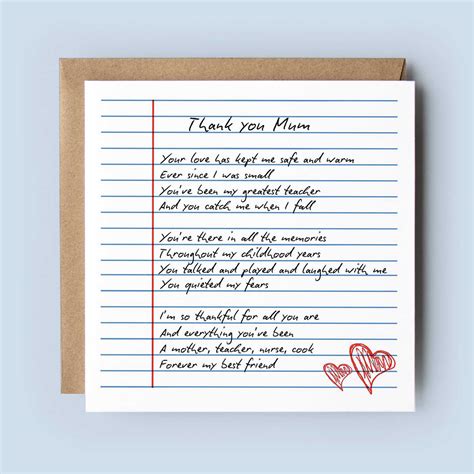 Mum Poem Card Naomi Prints