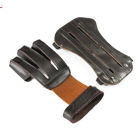 1set Archery 100 Pure Ox Leather Arm Guard Protect Finger 19cm Length