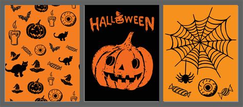 Halloween symbols hand drawn illustrations 12321715 Vector Art at Vecteezy