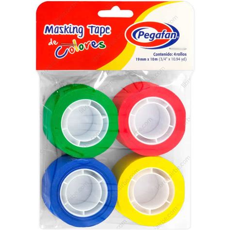 Masking Tape De Colores Cinta Adhesiva De Papel Pegafan Set Con 4