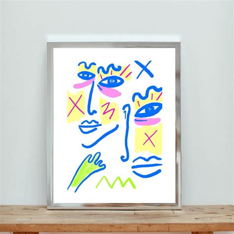 Minimalist, Contemporary Line Art Print, Faces - Etsy