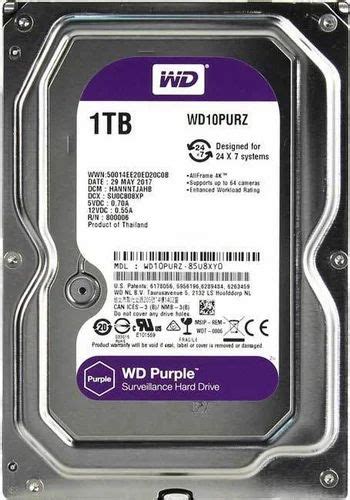 Wd Purple Surveillance Hard Drive 1tb Wd10purz At Rs 3286 Piece