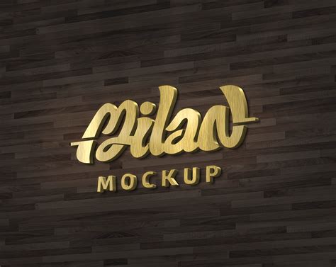 Mockup logo 3D Gold :: Behance