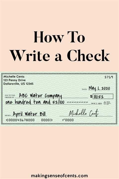 How To Write A Check
