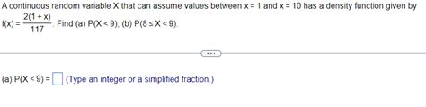 Solved A Continuous Random Variable X That Can Assume Va