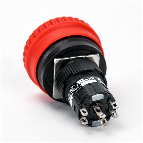 16mm Emergency Stop Pushbutton Push To Lock Pull Or Turn To Reset