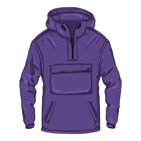 Vector cartoon roxo anorak jaqueta impermeável Vetor Premium