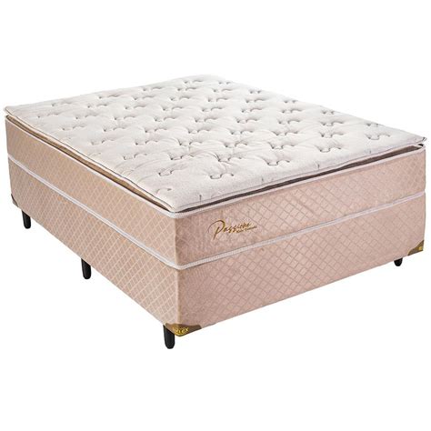 Cama Box Casal Biflex Passione Com Pillow Top E Molas Pocket 72 X 138 X