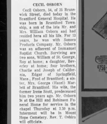 Obituary For CECIL OSBORN Newspapers