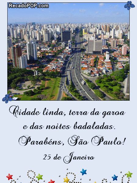 Mensagens de Aniversário de São Paulo para Facebook