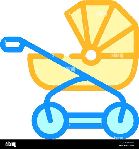 Baby Stroller Color Icon Vector Illustration Color Stock Vector Image