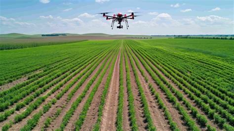 Premium Photo Drone Guided Planting Seeds Across The Field For