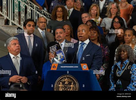 New York City Mayor Eric Adams Is Joined By New York Governor Kathy