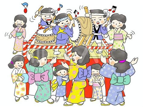 盆踊りイラスト No 1518423｜無料イラスト・フリー素材なら「イラストac」