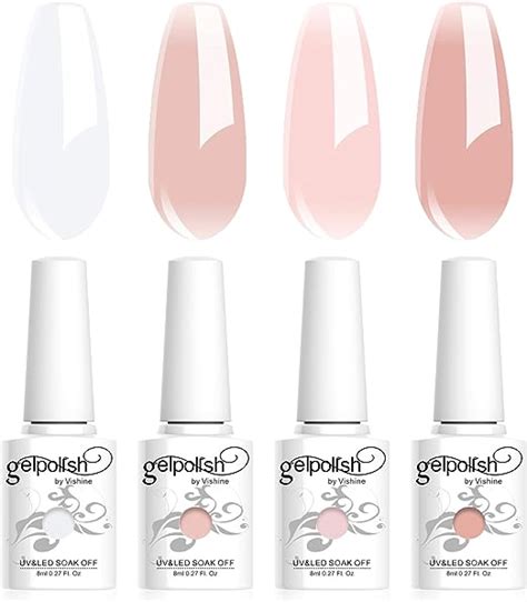 Vishine Pcs Jelly Nude Pink Milky White Rose Gel Nail Polish Set Sheer