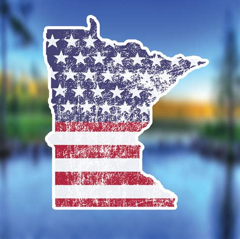 Minnesota USA Flag Vinyl Sticker – Minnesota Awesome