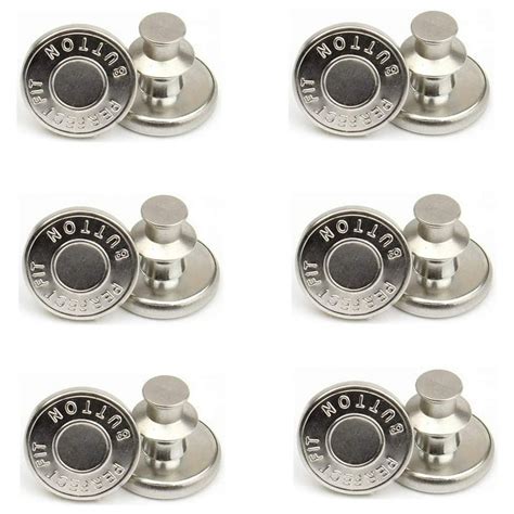 12 Sets 17mm Replacement Jean Buttons No Sew Instant Button Detachable