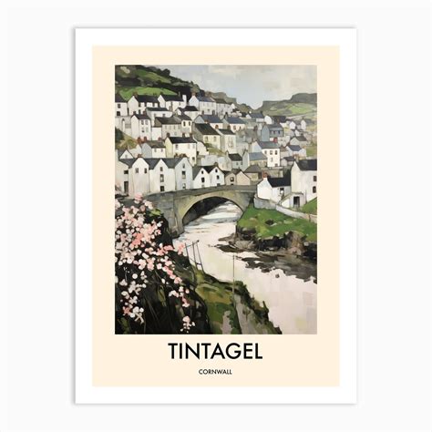 Tintagel Cornwall Painting 4 Travel Poster Art Print By Frost And