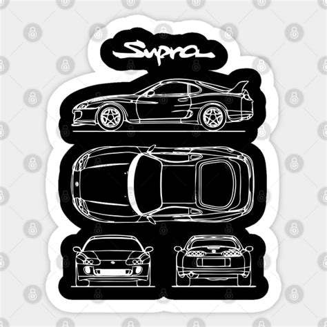 Toyota Supra MK4 Blueprint - Supra - Sticker | TeePublic