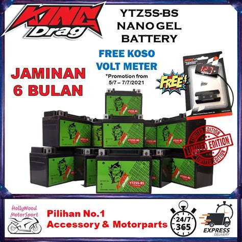 BATTERY NANO GEL YTZ5 KINGDRAG KOYOKO KING DRAG LC NEW Y15 FZ150 R15