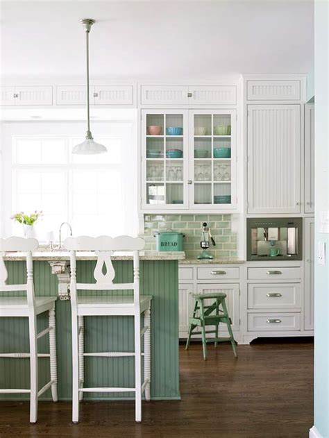 Green Beadboard Backsplash Design Ideas